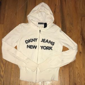White DKNY jeans jacket